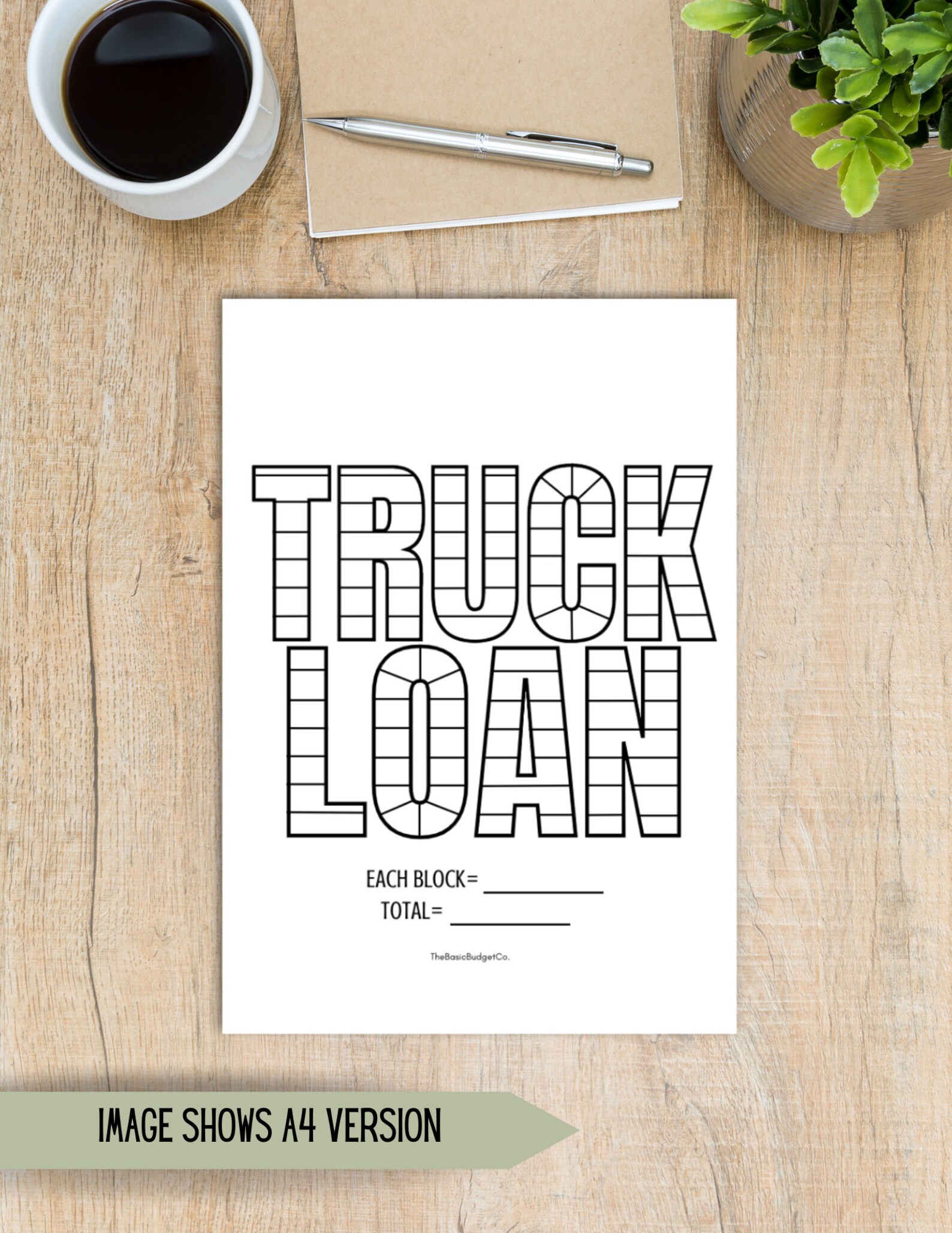 Car Loan Coloring Sheet, Truck Loan Coloring Sheet, Debt Payoff Tracker ...