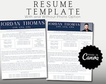 Resume Template Canva | Resume Template With Photo | Resume Template With Photo | Professional Resume Template | Modern Resume Template