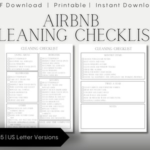 AirBnB Cleaning Checklist Schedule | AirBnB Cleaning Checklist | Airbnb Checklist | Vrbo Checklist | Vacation Rental Cleaning Checklist