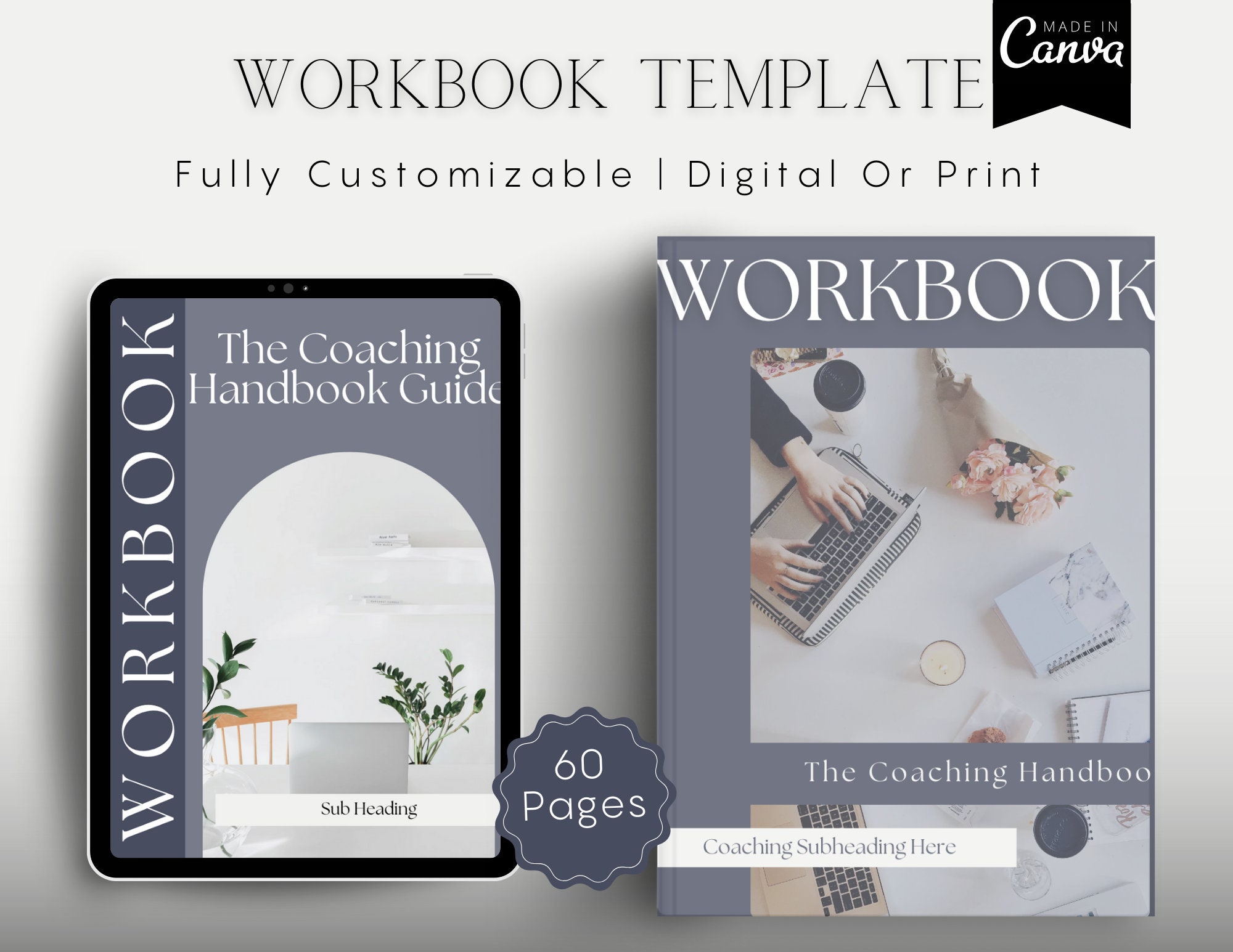 Ebook Template Canva, Workbook Template, Canva Book Template, Course ...