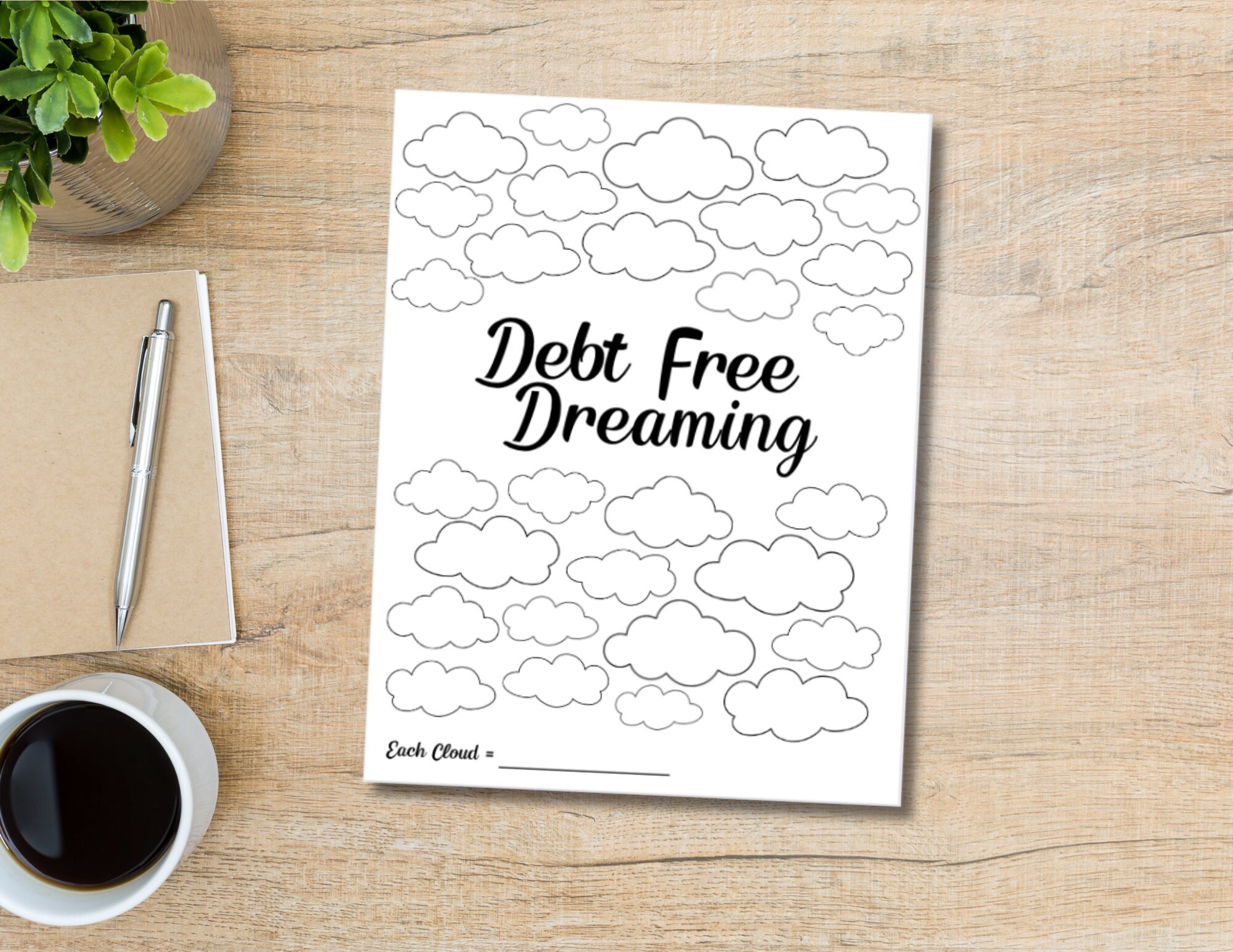 Debt Coloring Sheet Tracker Debt Free Dreaming Debt - Etsy
