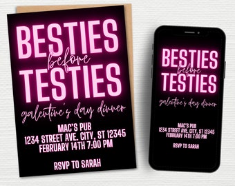 Funny Galentine's Invitation Template Canva | Funny Valentine Invitation Template | Funny Valentine | Valentine's Dinner | Galentine Dinner