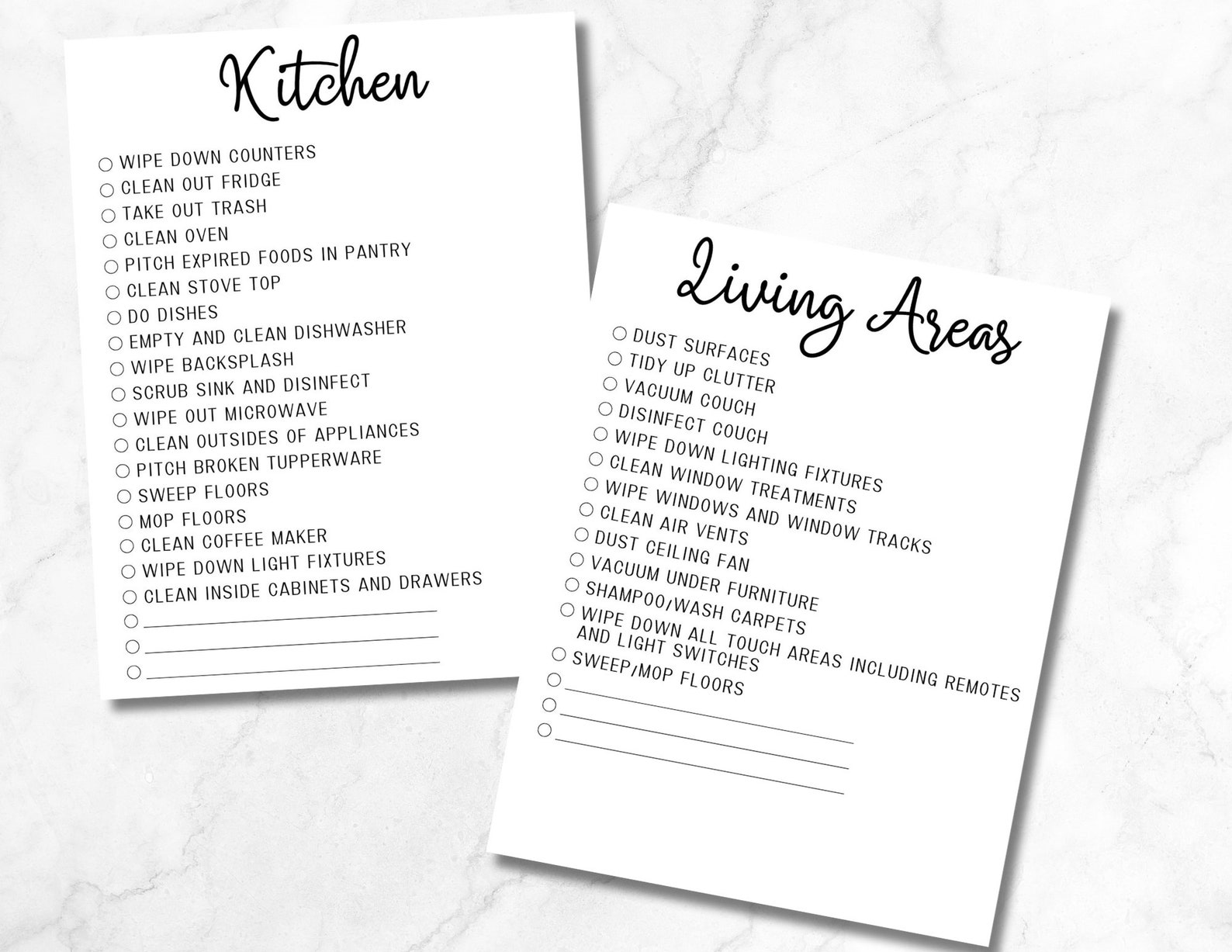 Printable Cleaning Schedule, Digital Cleaning Checklist, Minimalist