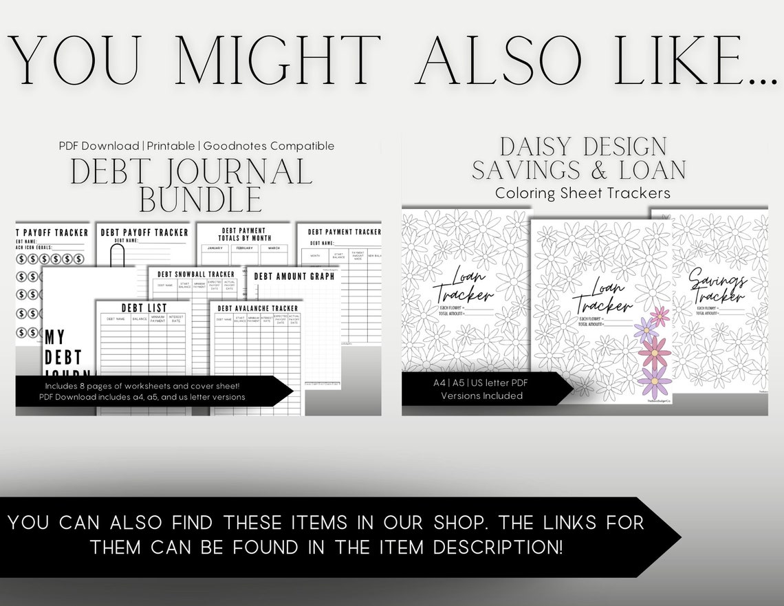 Debt Coloring Sheet Tracker Debt Free Dreaming Debt - Etsy