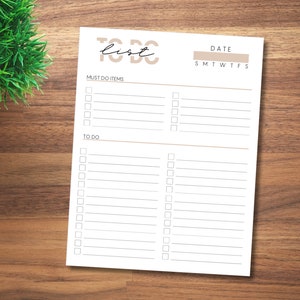 To Do List Printable to Do List Task Tracker Task Checklist