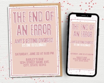 Divorce Party Invitation Template For Her | Funny Divorce Gift For Her | Divorced Celebration Invitation Template | Funny Party Invitation