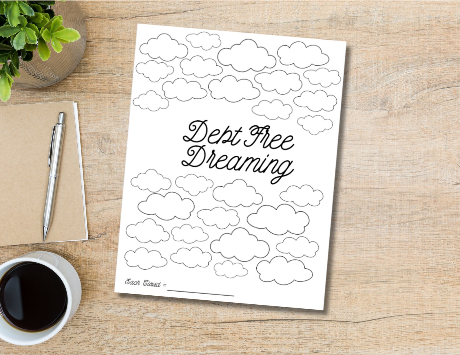 Debt Coloring Sheet Tracker Debt Free Dreaming Debt - Etsy