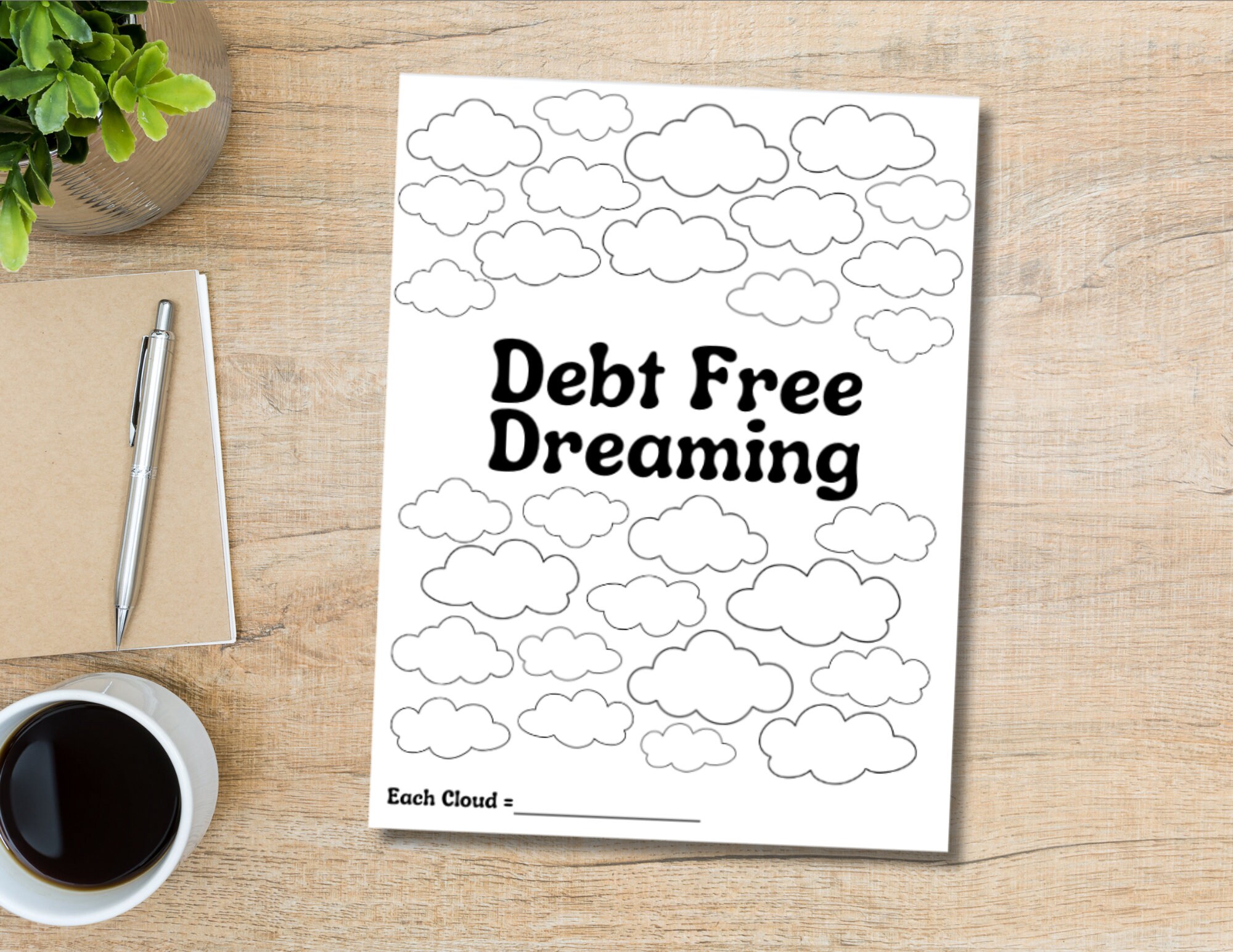 Debt Coloring Sheet Tracker Debt Free Dreaming Debt - Etsy