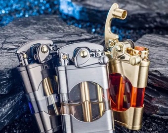Encendedor de queroseno retro personalizado, encendedor de cobre retro a prueba de viento, encendedor de queroseno de lujo, encendedor genial, encendedor retro