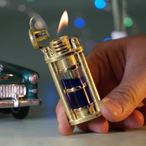 Colorful liquid refillable kerosene lighter with transparent tank, shelby lighter, custom lighter, kerosene lighter, unique lighter