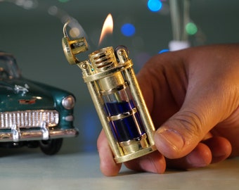 Kleurrijke aansteker voor vloeibare kerosine, transparante tank, shelby-stijl