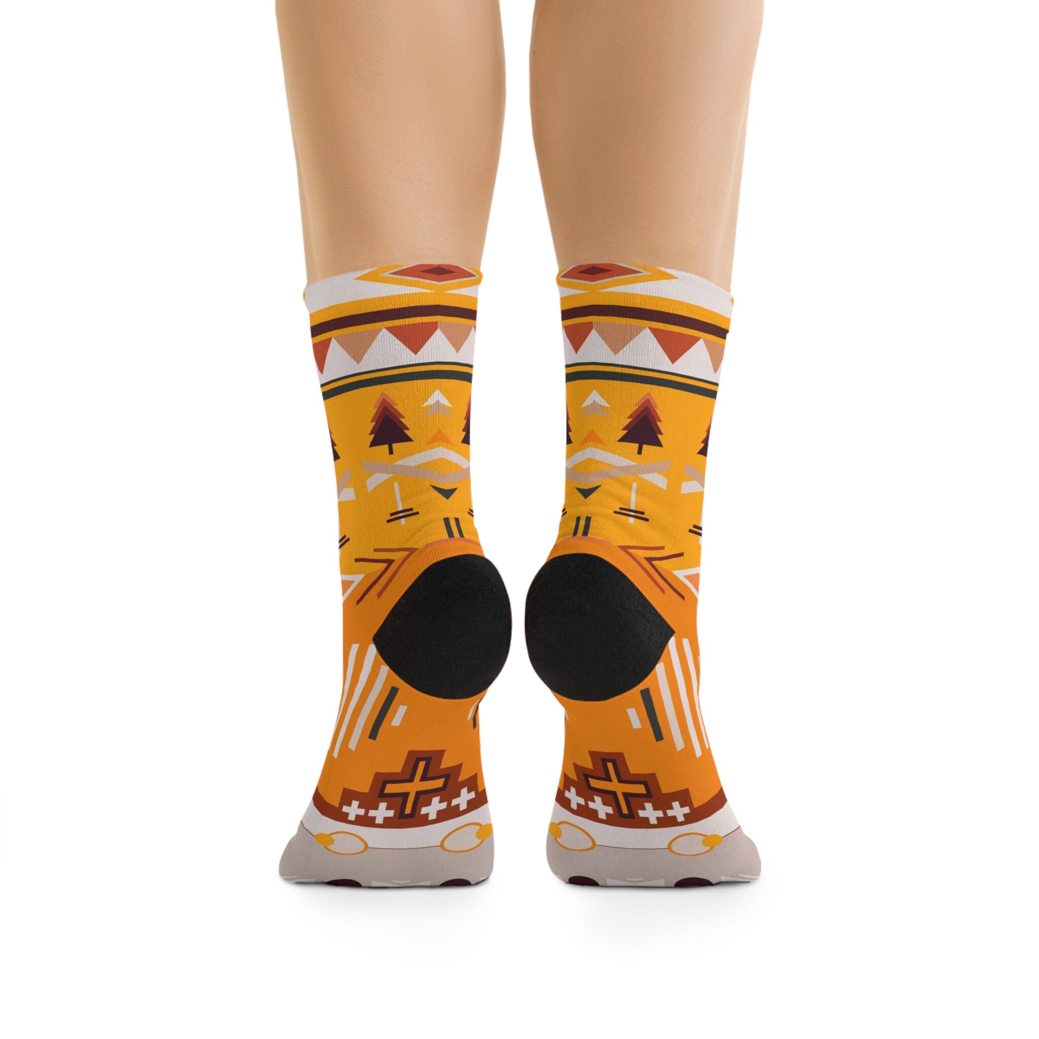 Orange Abstract Geometric Pattern Recycled Poly Socks - Etsy