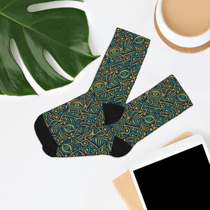 Blue and Gold Recycled Poly Socks