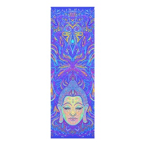 Buddha on Blue Foam Yoga Mat