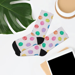 Watercolor Dots Recycled Poly Socks