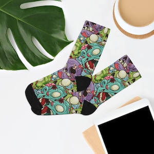 Zombie Heads Recycled Poly Socks