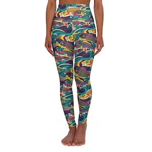 Japanese Fish Koi High Waisted Yoga Leggings (AOP)