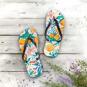 Tropical Citrus Flip Flops