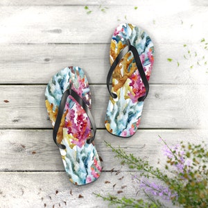 Colorful Coral Flip Flops