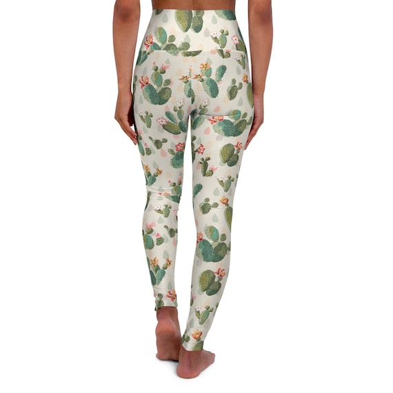 Feigenkaktus Clusters Wstenleben Kaktus hoch taillierte Yoga Leggings  (AOP) - Etsy.de