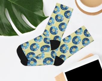 Vinyl Records Recycled Poly Socks