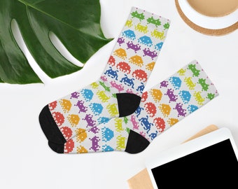 Space Invaders Recycled Poly Socks