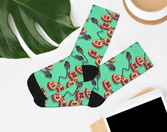 Old School Game Controller Recycled Poly Socks