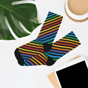 Rainbow Stripe Recycled Poly Socks