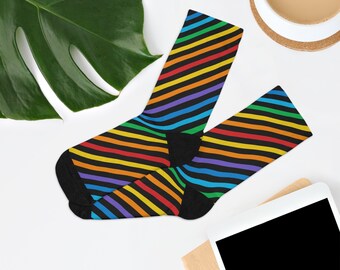 Rainbow Stripe Recycled Poly Socks