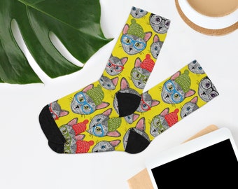 Cats in Hats Recycled Poly Socks