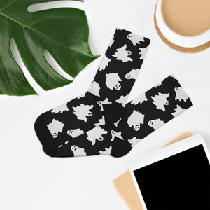 Black & White Ghosts Recycled Poly Socks