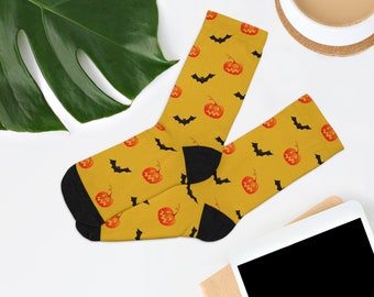 Bats and Pumpkins Recycled Poly Socks