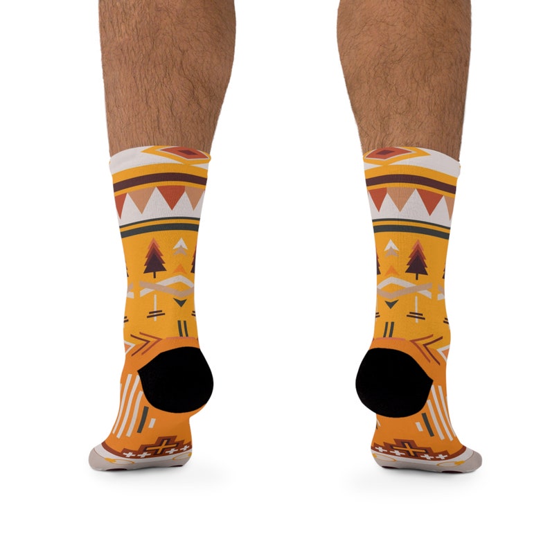 Orange Abstract Geometric Pattern Recycled Poly Socks - Etsy