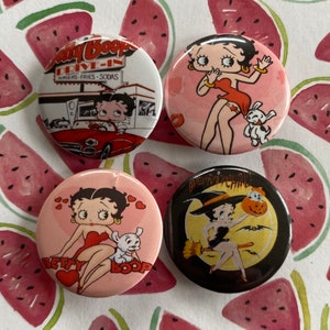 Betty Boop 1.25&quot; Pins Buttons Badges