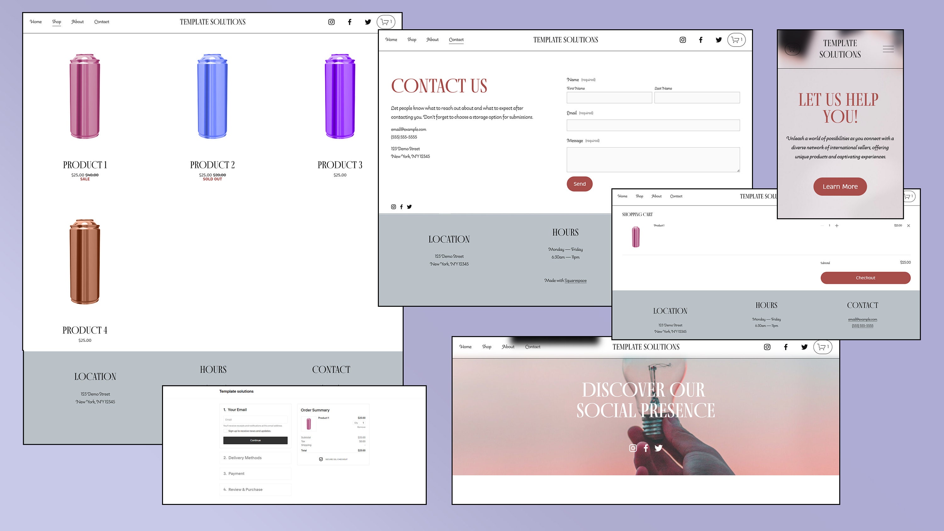 Modern Squarespace Website Template | E-commerce Website Template ...