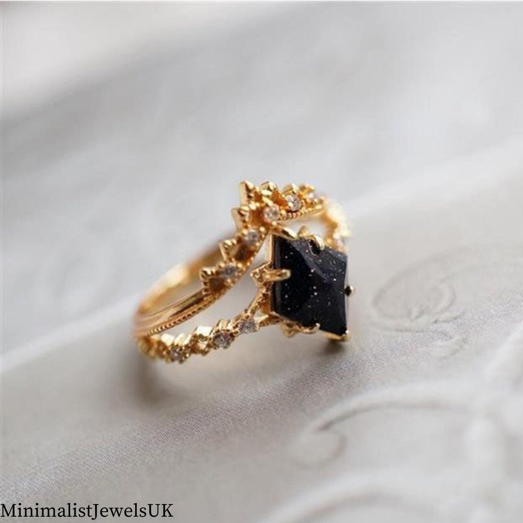 ACOTAR High Lady Feyres Ring Gold & Onyx Black CZ Diamond - Etsy