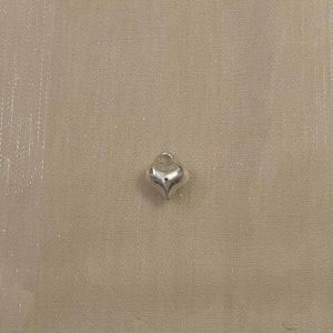 Silver heart charm, 925 sterling silver, heart silver