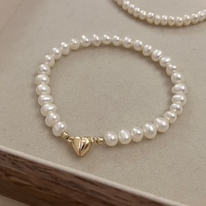 ブレスレット LESS IS MORE Freshwater Pearl Bracelet 14K Gold Field Magnet Freshwater Pearl Bracelet，handmade Bracelet, 14K Gold