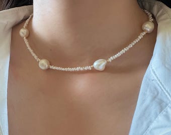 Baroque Pendant Keshi Pearl Necklace, Freshwater Pearl