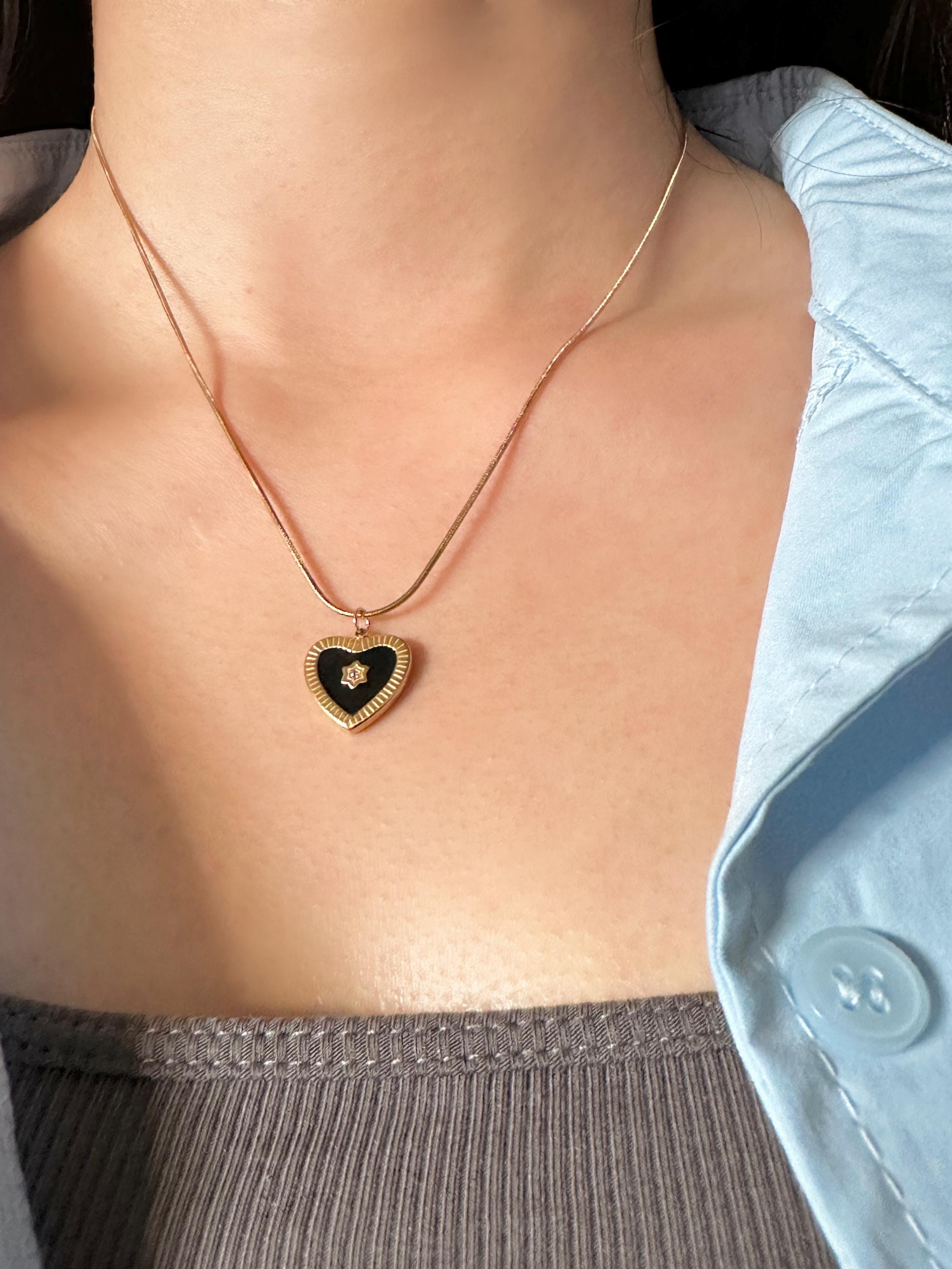アクセサリー epic jewelry blackheartpendantnecklace Black heart pendant necklace – EPIC JEWELRY