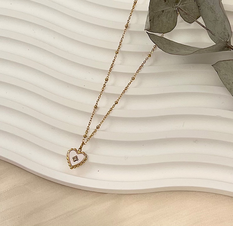 Heart-shaped 18k Gold-filled Necklace, Heart Necklace Gold, Valentines ...