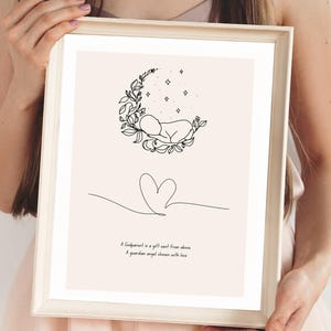 Godparent gift, wall art, Silk poster, Godmother gift, Godfather gift, Godparent proposal, Godparent gifts, christening gift, baptism gift