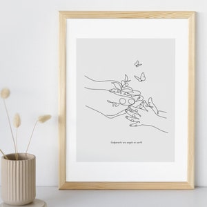 Godparent gift, wall art, Silk poster, Godmother gift, Godfather gift, Godparent proposal, Godparent gifts, christening gift, baptism gift