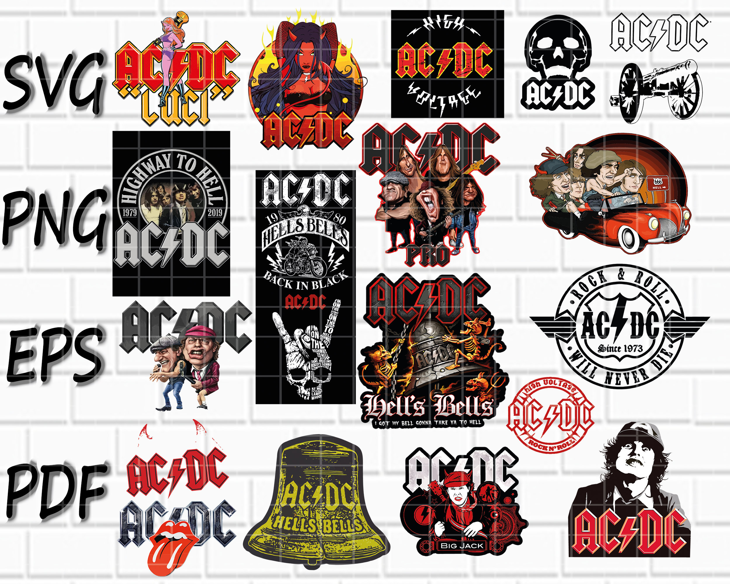 Mega ACDC Svg Bundle 19 Designs High Voltage Png Pdf - Etsy UK