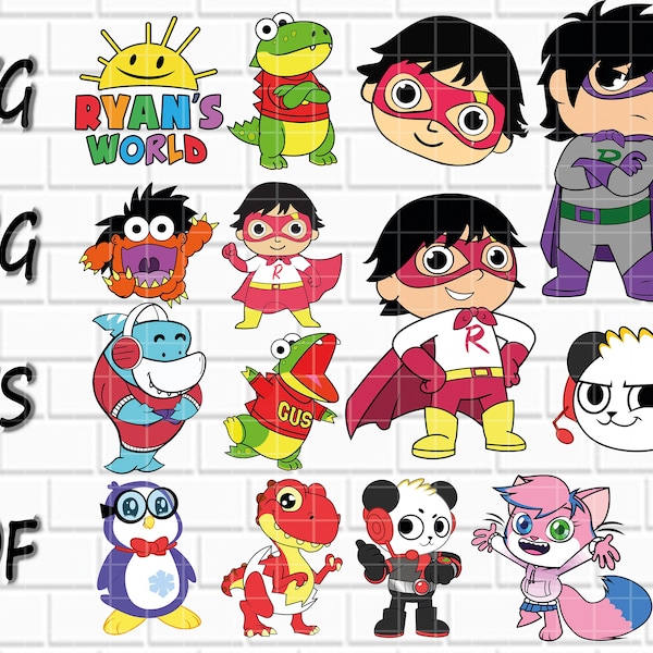 Cartoon Characters Bundle SVG / PNG/ JPG - 14 Designs-  Cake Toppers- Birthday Characters- Kids Character Png- Png,Eps,Svg,Pdf
