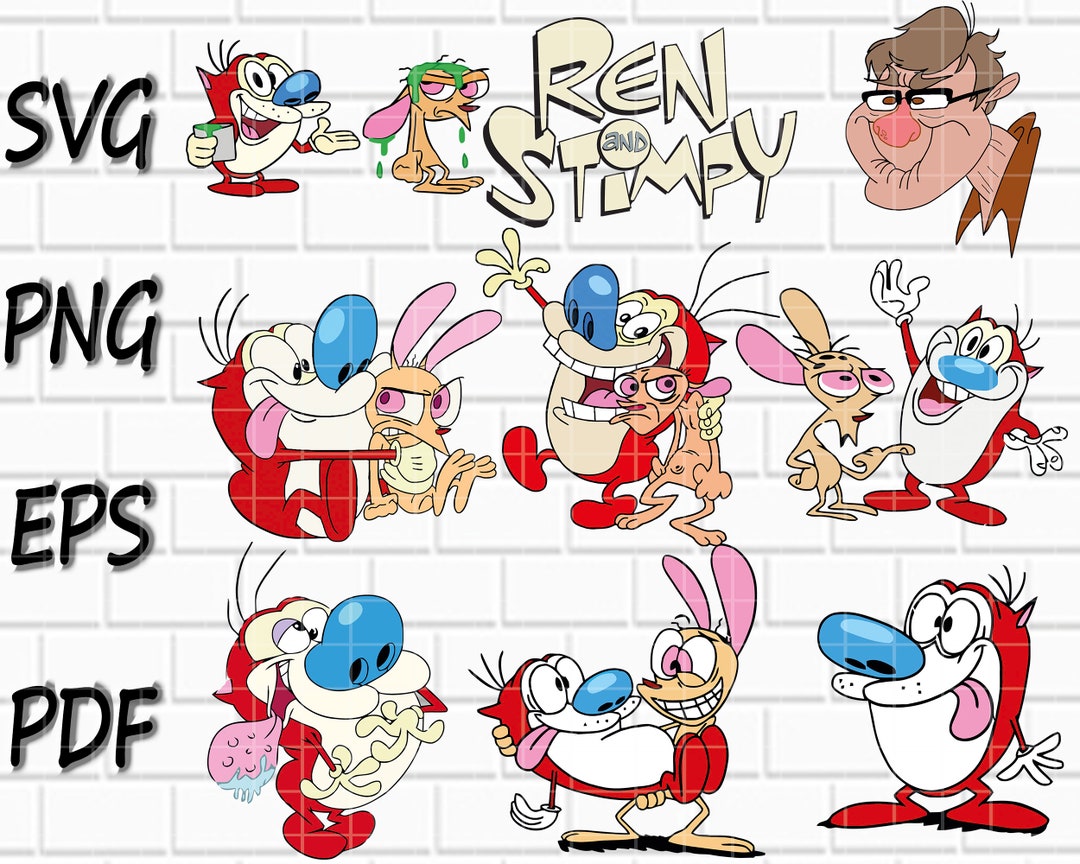Ren and Stimpy SVG Ren and Stimpy Pngren and Stimpy Vector 9 Designs Cutfiles Clipart Cricut T
