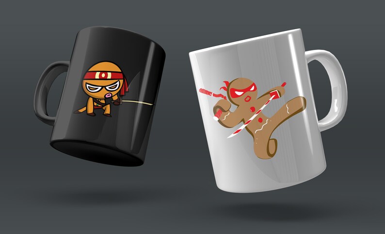 Ninja Bread Man SVG PNG Cricut 6 Designs Ninja Breadman - Etsy