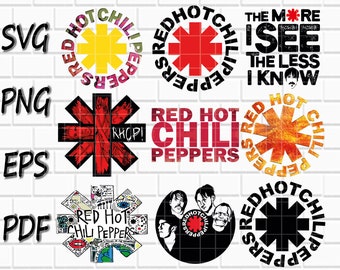 Red Hot Chili Peppers Svg Bundle, 9 designs, Rock Band, the more i see the less i know svg, Red Hot Chili Peppers font, pdf, svg, png, eps