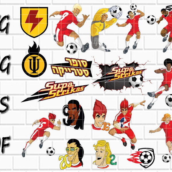 Cartoon SVG- Cartoon Png- Football Cartoon Svg- Team Football Svg- 18 Designs- Vector- Cutfiles- Cricut- Clipart- Pdf, Svg, Png, Eps