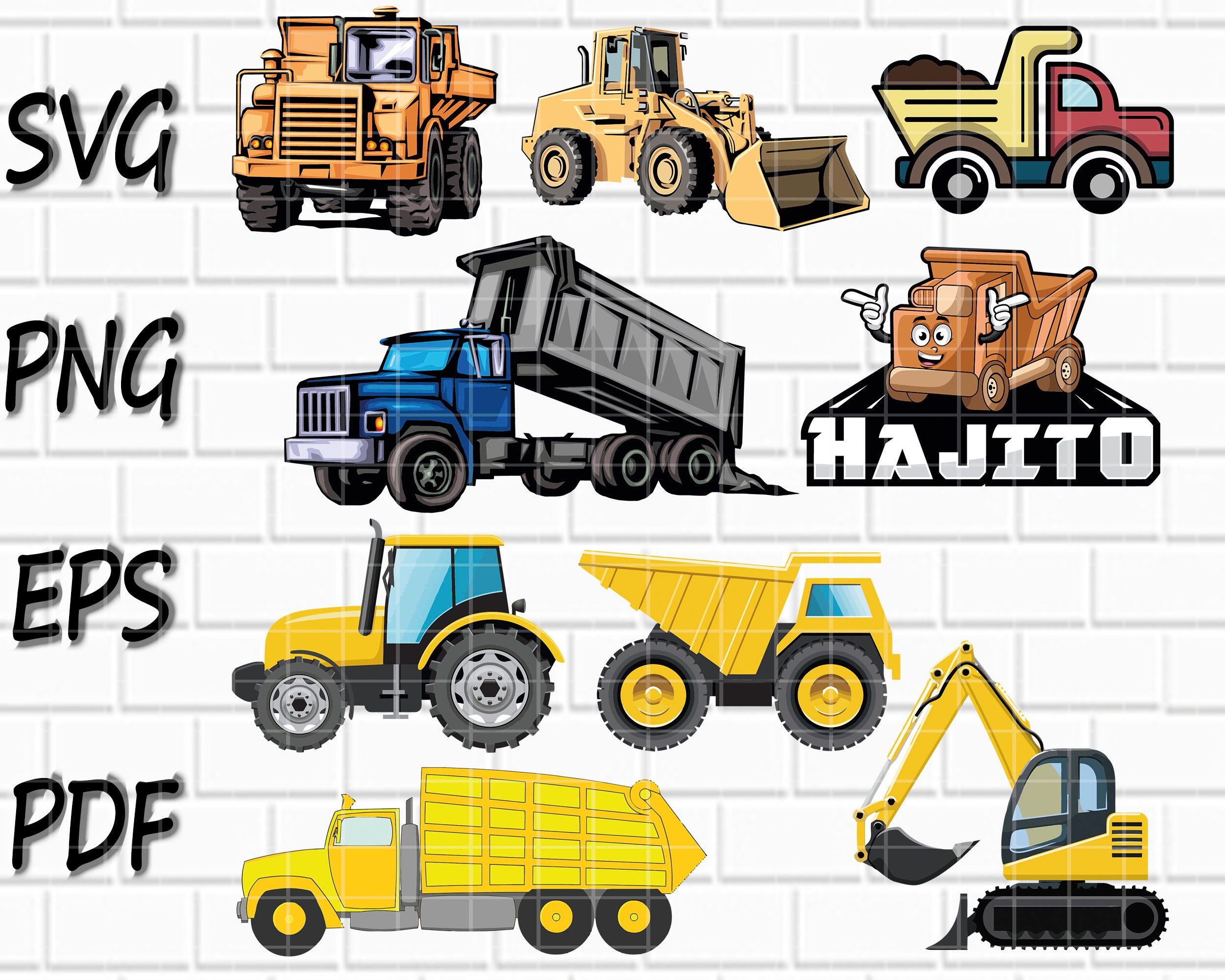 Truck Driver SVG Bundle Tractor Trailer Delivery Shipping Crane Cargo  Clipart Silhouette Cricut Cut Files for Svg, Png, Pdf, Jpg 